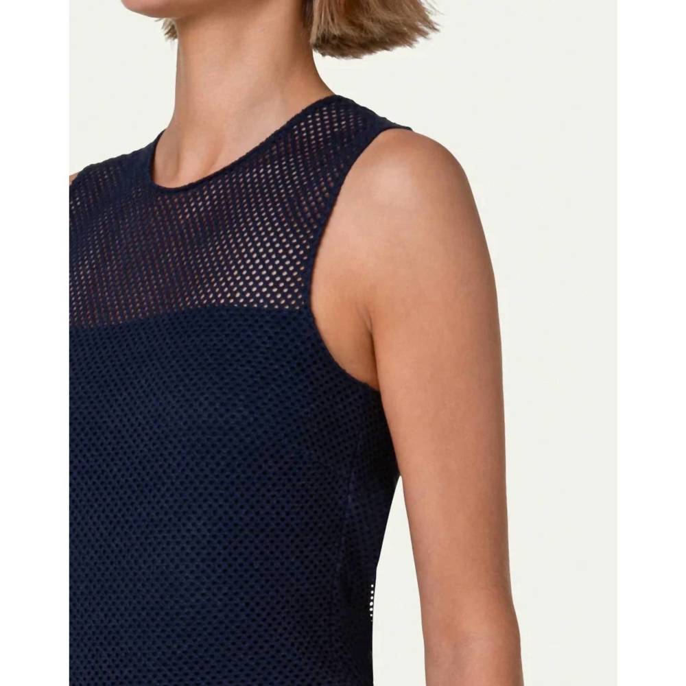 NEW AKRIS PUNTO mesh fitted shirt in navy - Picture 4 of 5